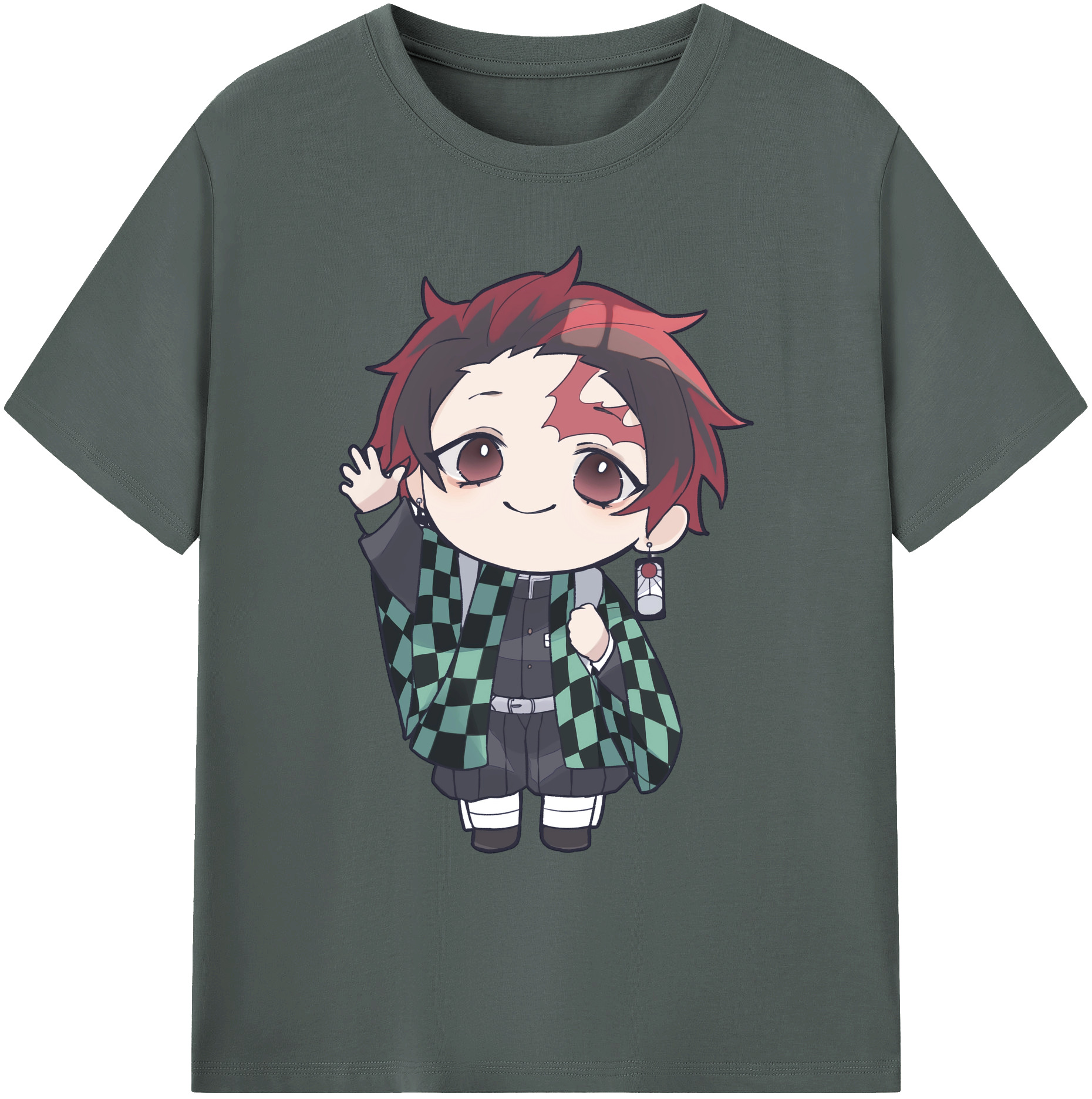 （画像用） 鬼滅の刃 竈門 炭治郎／かまど たんじろう Kamado Tanjirou 綿100％ メンズ半袖Tシャツ｜肌触りやわらか＆通気性